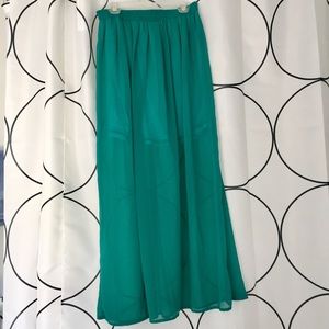 Sheer turquoise maxi skirt